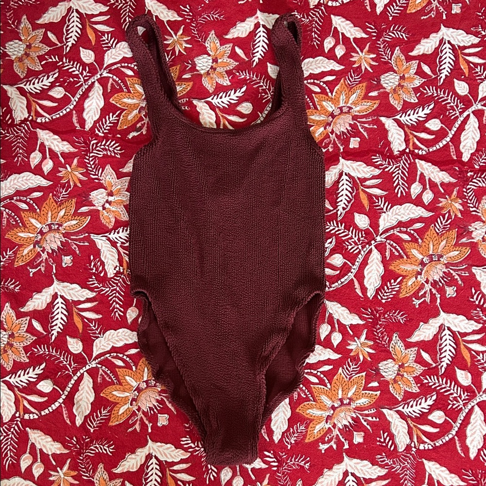 Youswim Deep Red Textured Swimwear